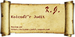 Kolcsár Judit névjegykártya
